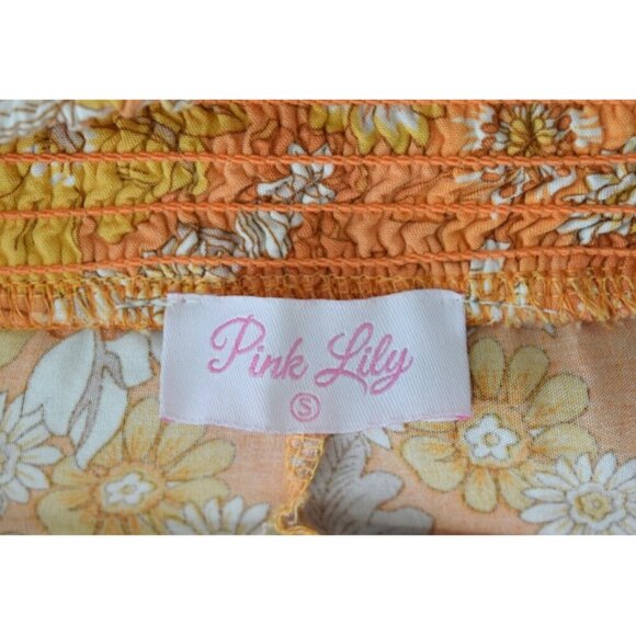 PINK LILY TIE WAIST BOHO FLORAL PRINT WIDE LEG PANTS - Picture 9 of 10